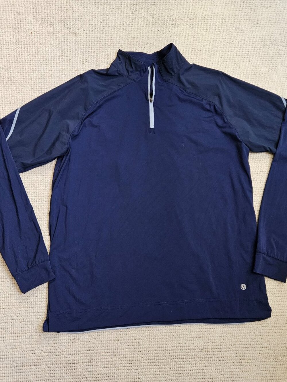 Footjoy TempoSeries Tech Mid-Layer 1/4 Zip Shirt Blue Medium M Golf Activewear
